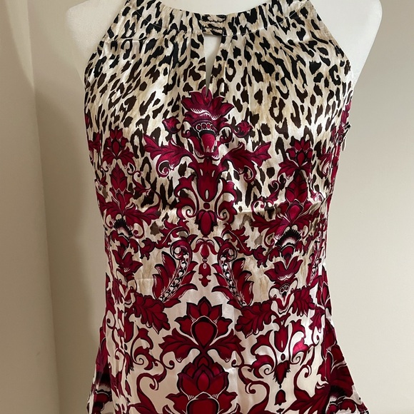 White House Black Market Tops - WHBM Silk Leopard Shell